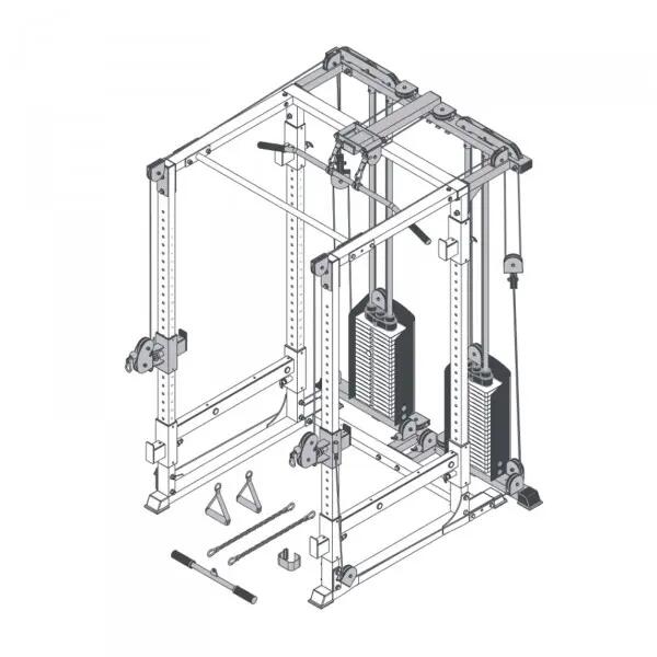 Krachttrainingsuitbreiding - Bodycraft RFT - Power Cage F430 - 2 x 67,5 kg 3/4