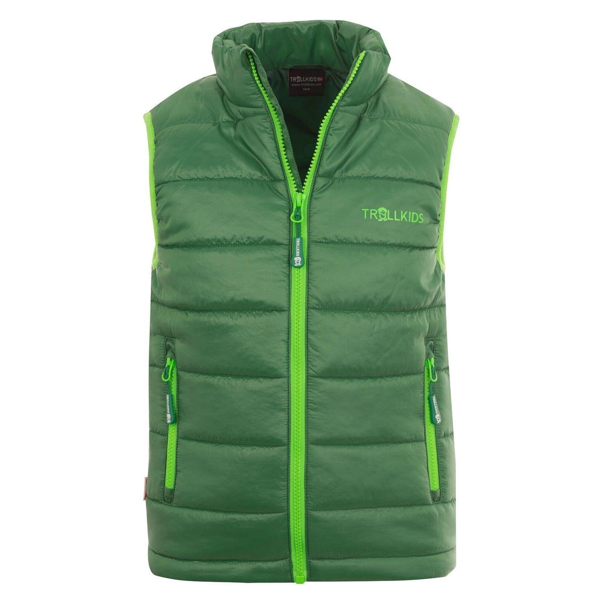 Trondheim children's windproof polyfiber vest dark green