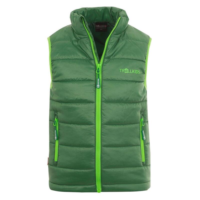 Gilet polyfibre enfant Trondheim coupe-vent vert foncé