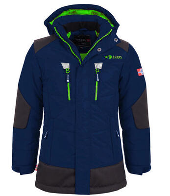 Kids winter parka narvik waterafstotend winddicht marineblauw/groen
