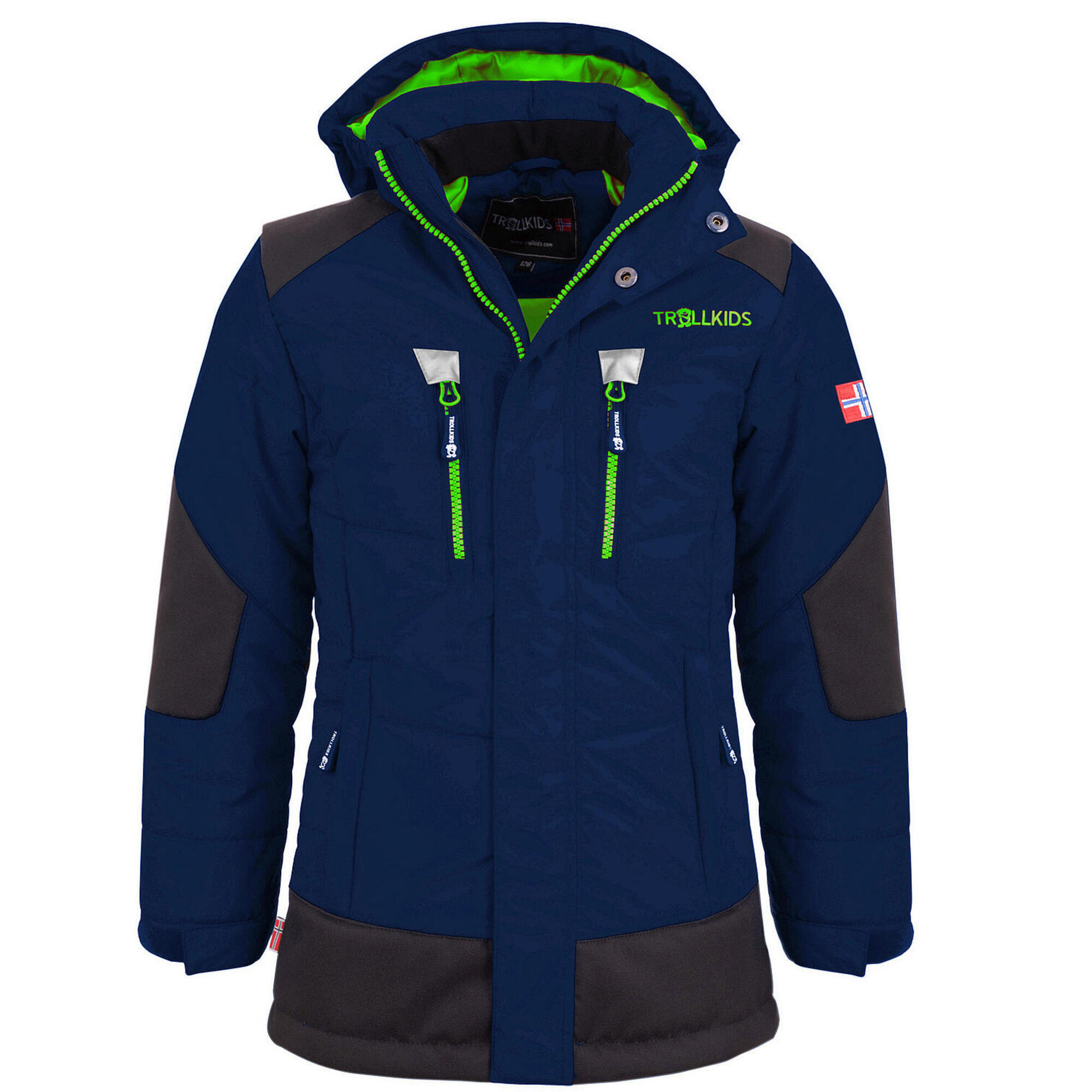 Narvik children's winter parka navy blue / green