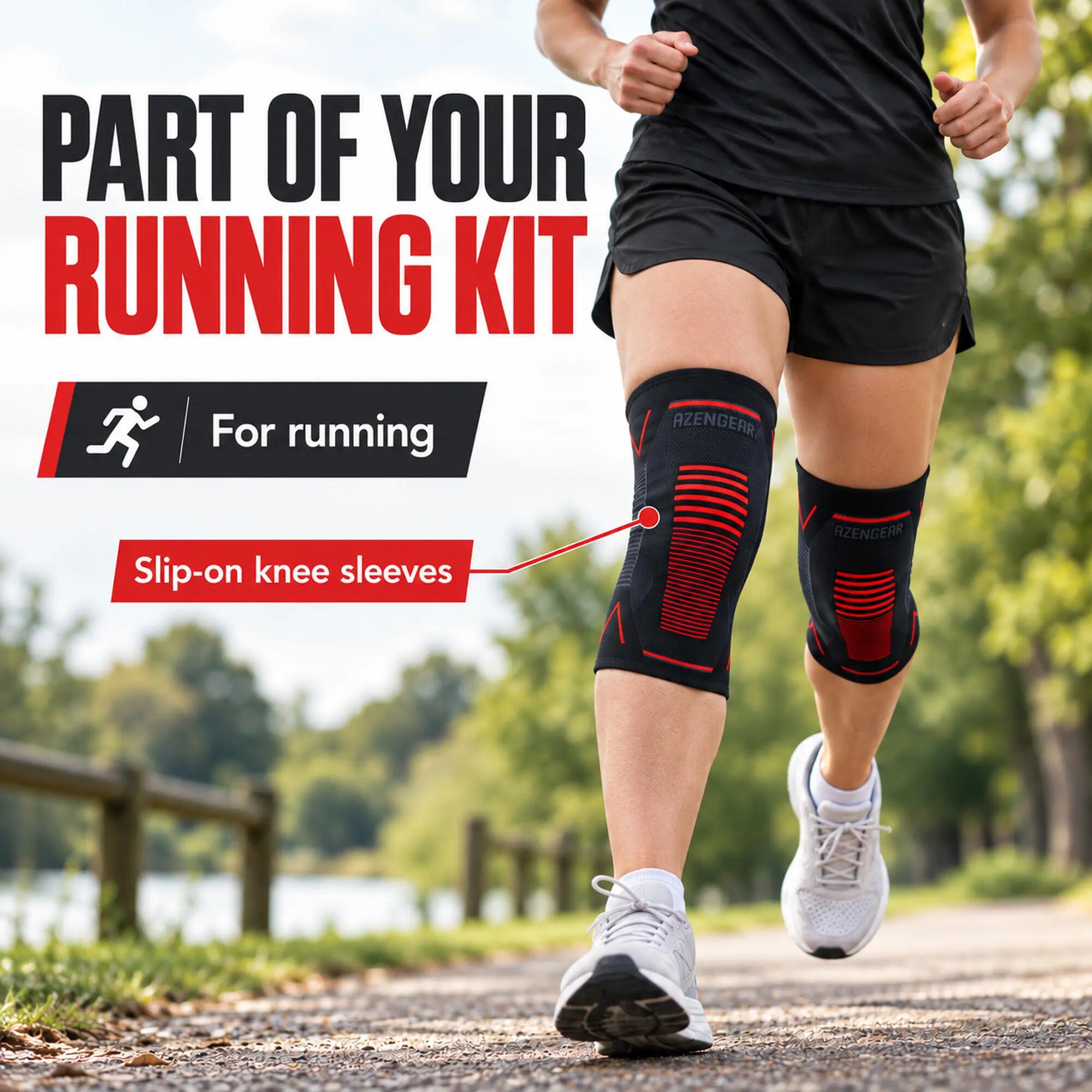 Knee Compression Support Brace for Running, Arthritis, ACL, MCL (Pair) 4/11