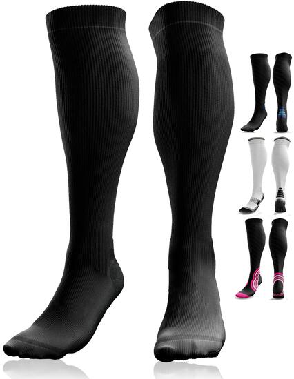 Chaussettes de Compression Contention Sport Course à Pied et Avion Femme Homme