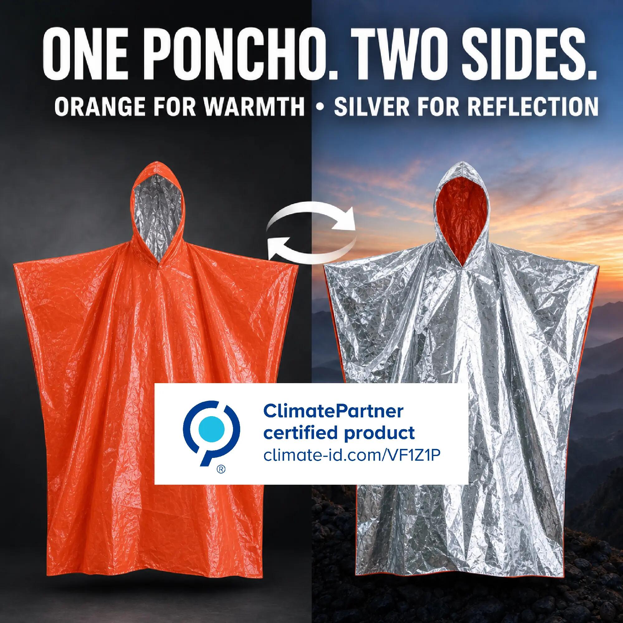 Poncho de Survie (Lot de 4) Couverture Thermique en Mylar, Imperméable 6/15