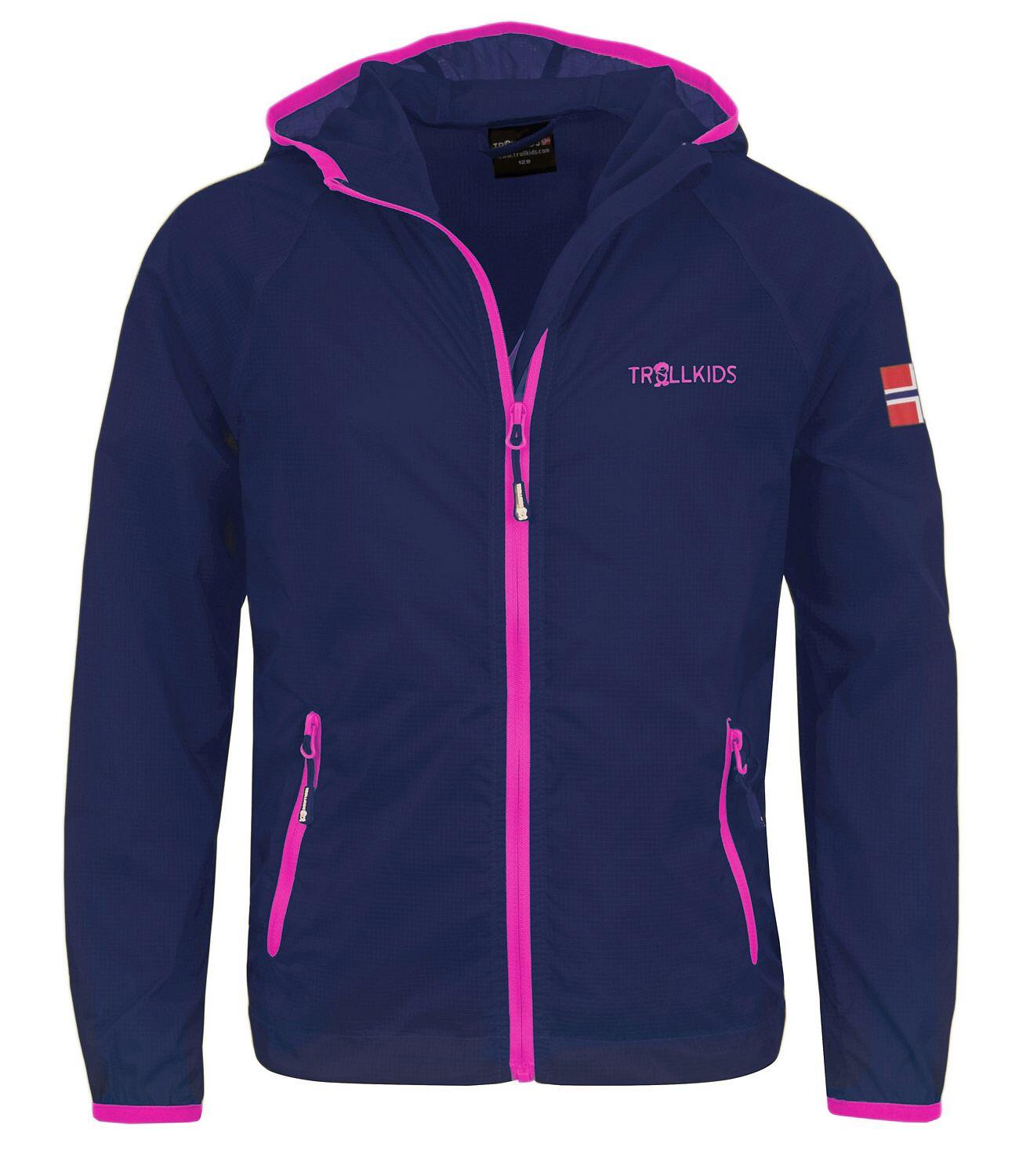 TROLLKIDS Kinder Windjacke Fjell Atmungsaktiv Marineblau / Magenta