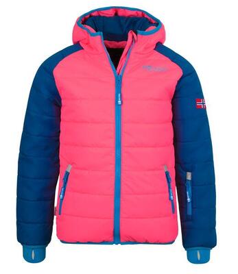 Kinder winterjas hafjell xt waterdicht winddicht middernachtblauw/koraalrood