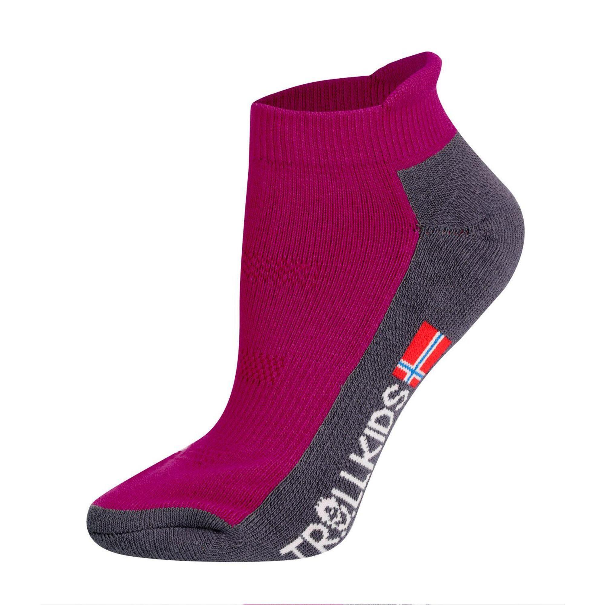 TROLLKIDS Kinder Wandersocken Hiking Low Magenta
