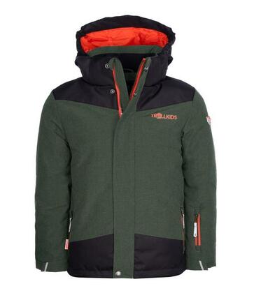 Kinder Winterjacke Norefjell Waldgrün/Orange