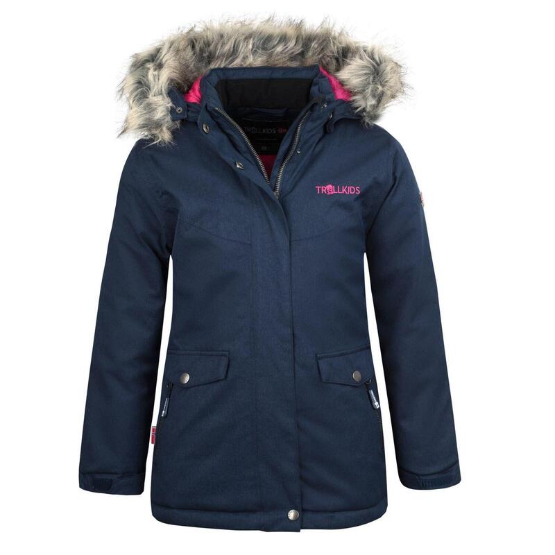 Filles manteau d'hiver Oslo XT imperméable bleu marine / magenta