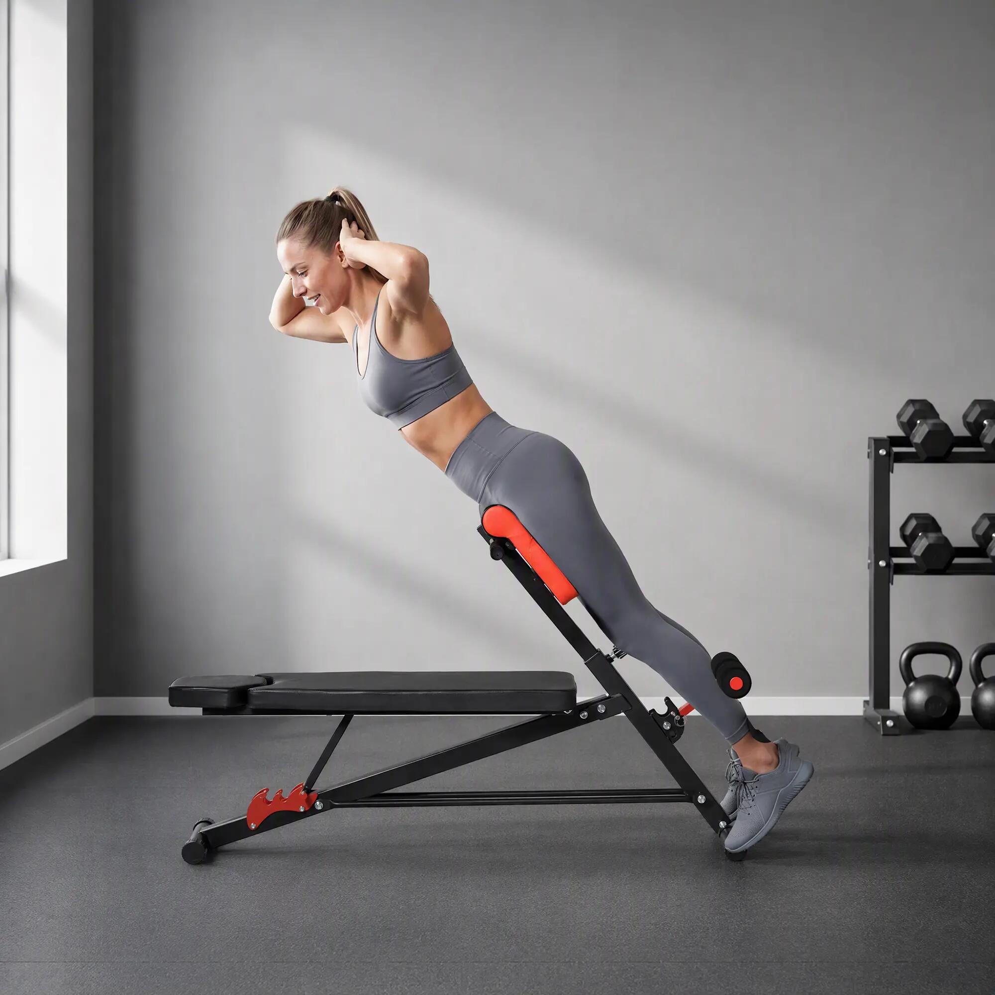 Banco musculación Ajustable 64x146x73,5-85 cm Multifuncional Carga 300 kg HOMCOM 4/8