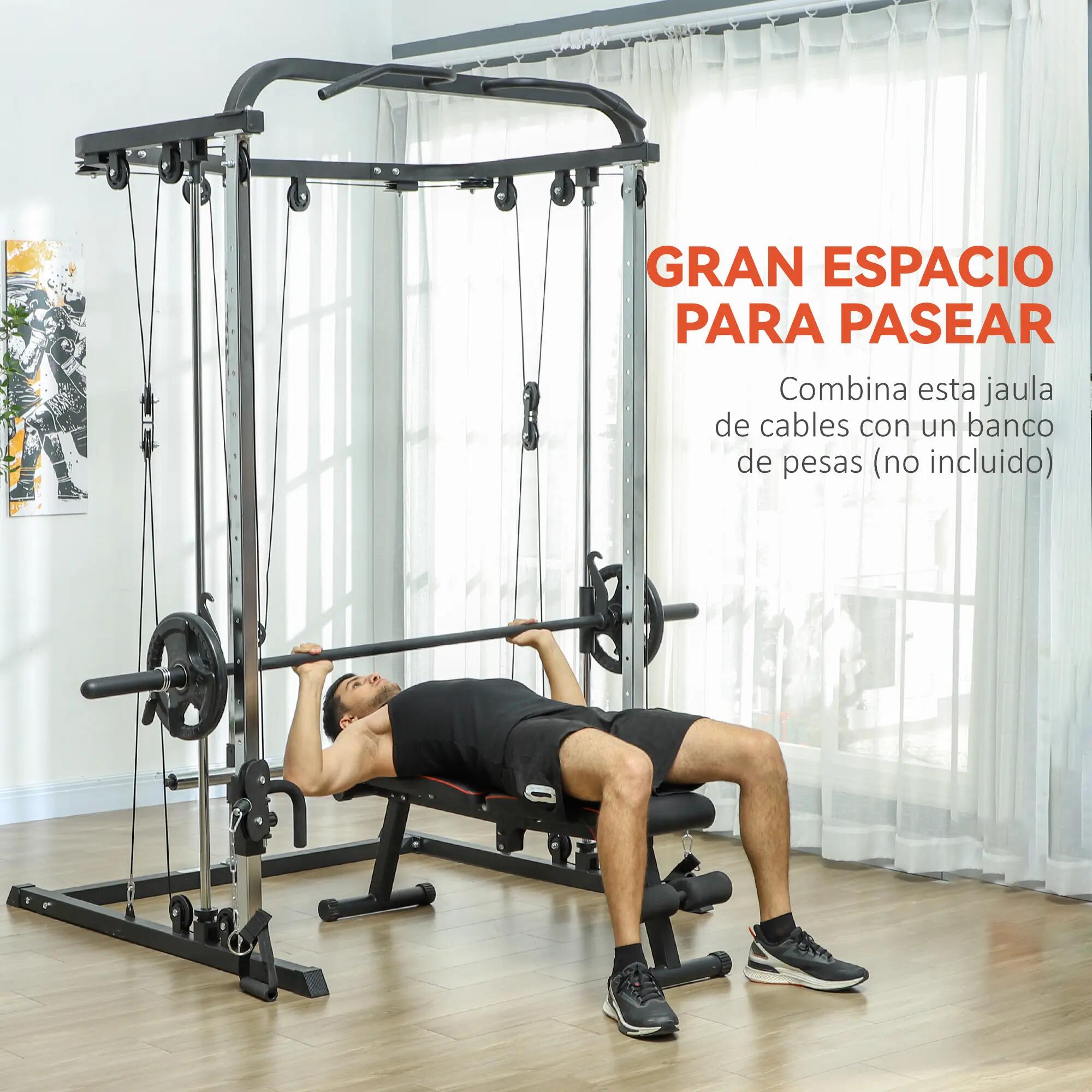 Máquina Multifunción de Musculación Smith Machine Multiestación para Fitness 4/8
