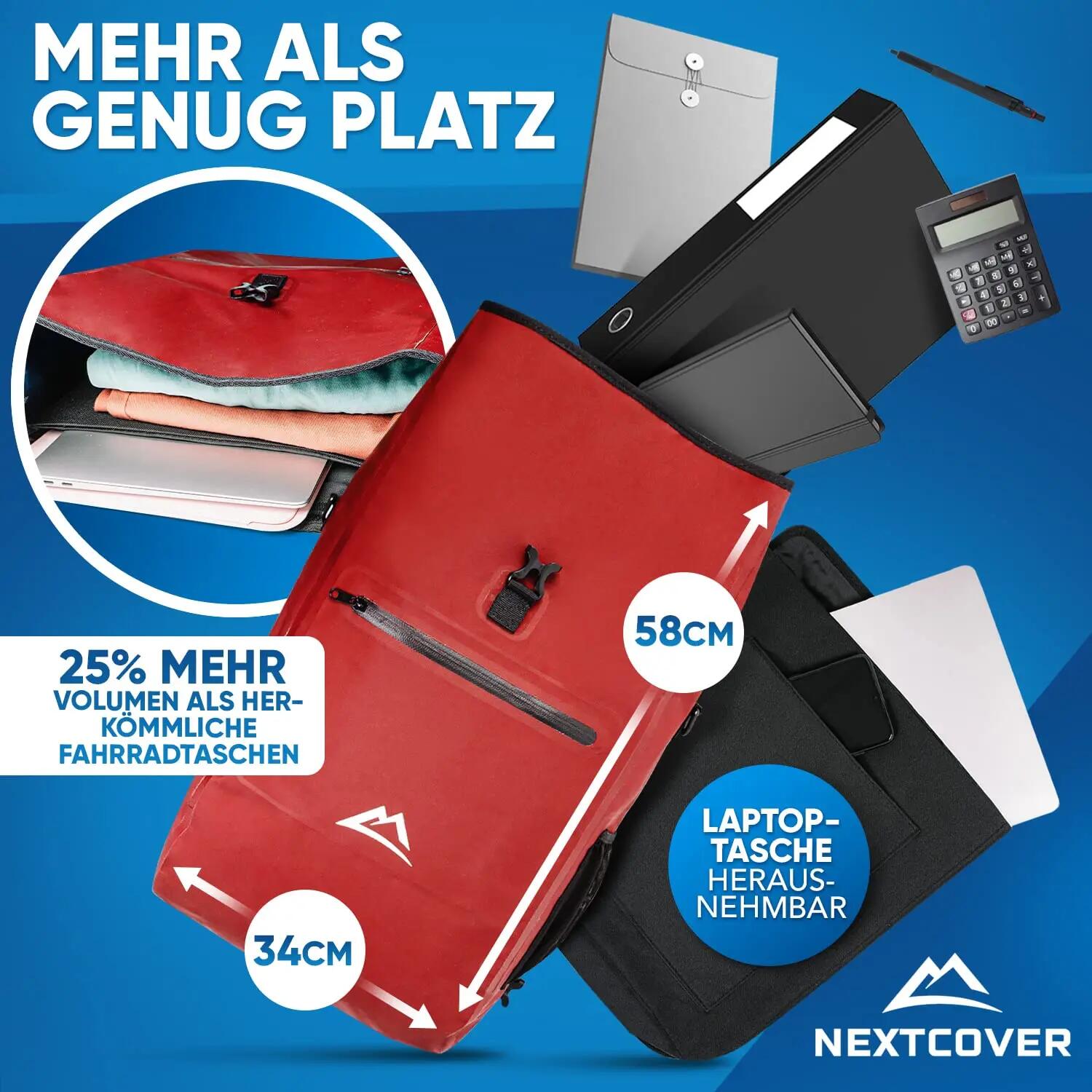 NEU 3in1 Fahrradtasche für Gepäckträger in Rot 7/9