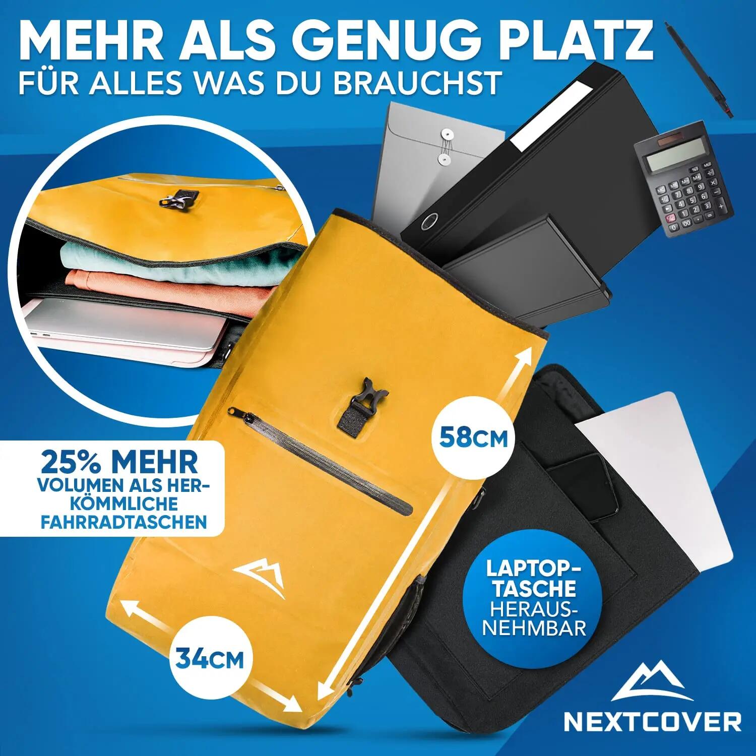 NEU 3in1 Fahrradtasche für Gepäckträger in Gelb 6/9