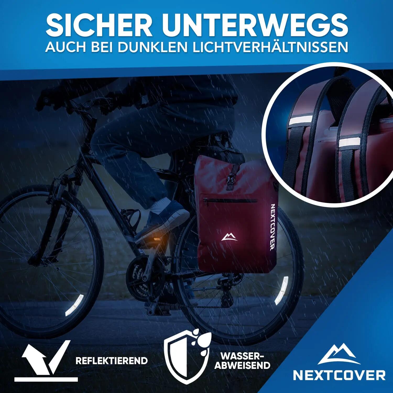 NEU 3in1 Fahrradtasche für Gepäckträger in Rot 5/9