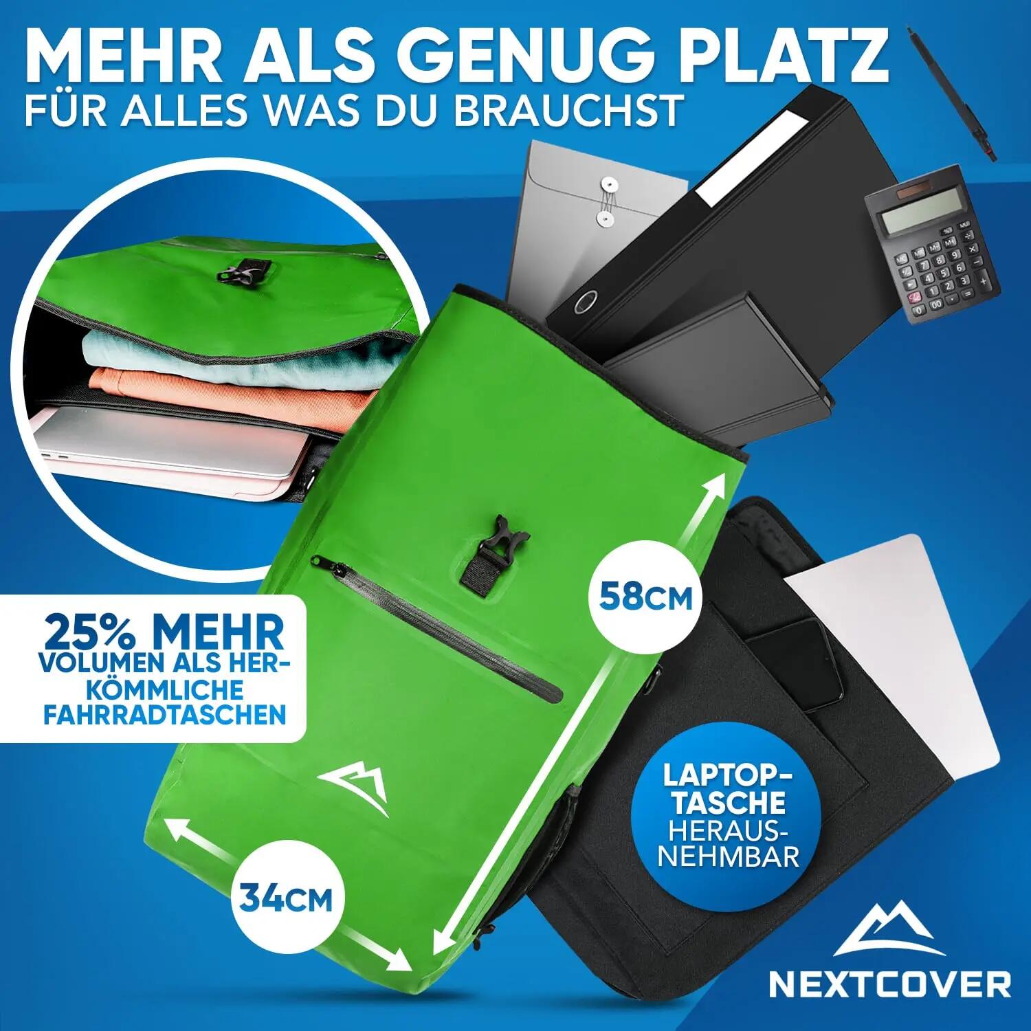 NEU 3in1 Fahrradtasche für Gepäckträger in Grün 6/9