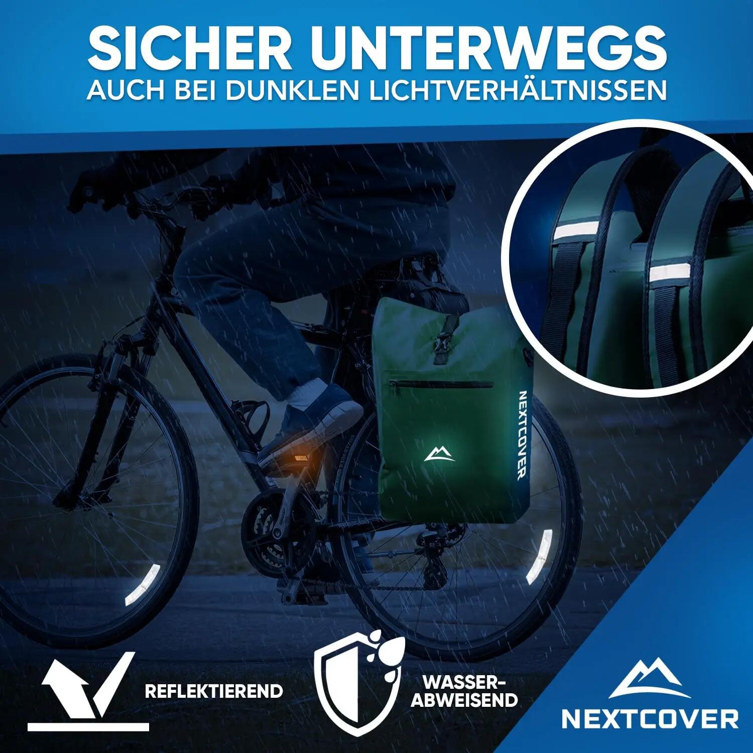 NEU 3in1 Fahrradtasche für Gepäckträger in Grün 4/9