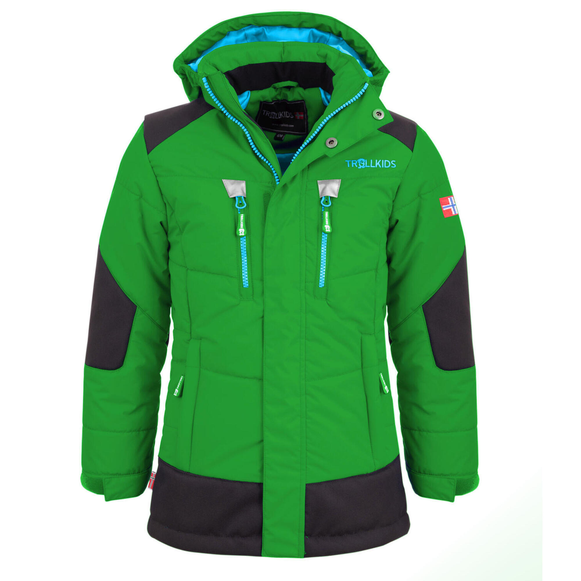 Narvik children's winter parka fern green / blue