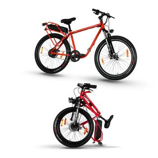 X1s Folding Electric Cycle, Single Speed, Power Red