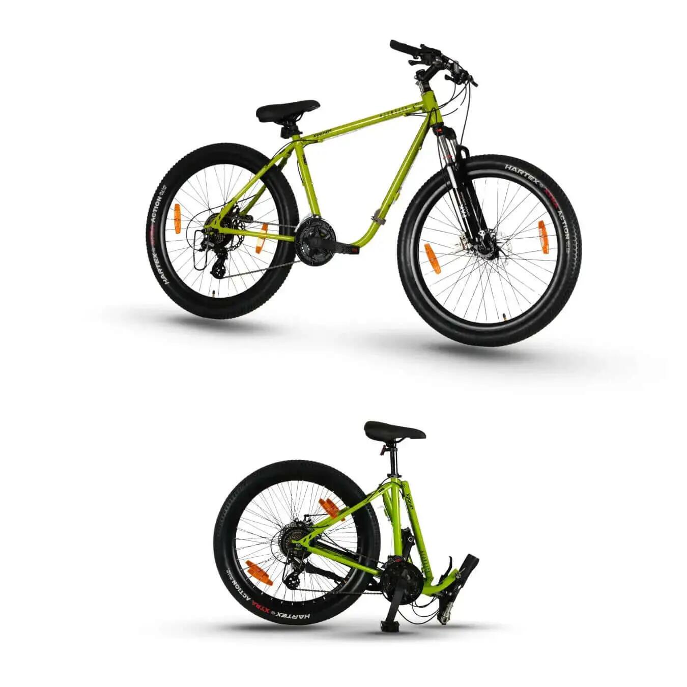 Xpand+ Foldable Mountain Bike, 21-Speed Shimano Altus, Radioactive Green -  1