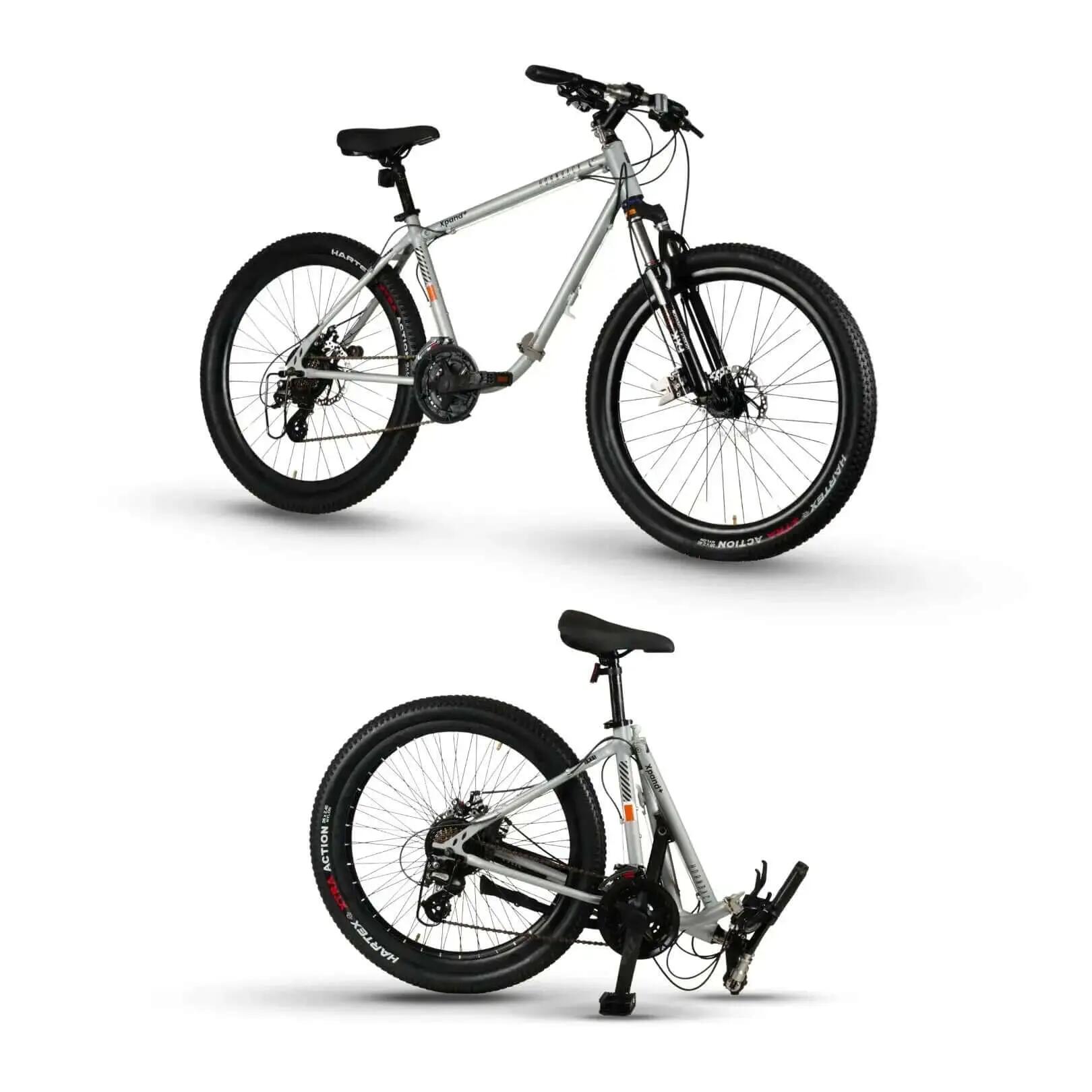 Xpand+ Foldable Mountain Bike, 21-Speed Shimano Altus, Lightning Silver -  1
