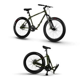 Xpand Foldable Mountain Bike, Single Speed, Combat Green