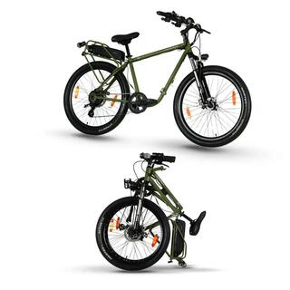 X1 Pro Folding Electric Cycle, 7-Speed Shimano Altus, Combat Green