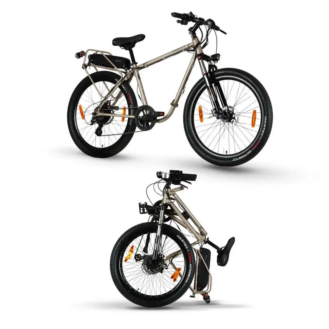 X1 Pro Folding Electric Cycle, 7-Speed Shimano Altus, Titan Glow -  1