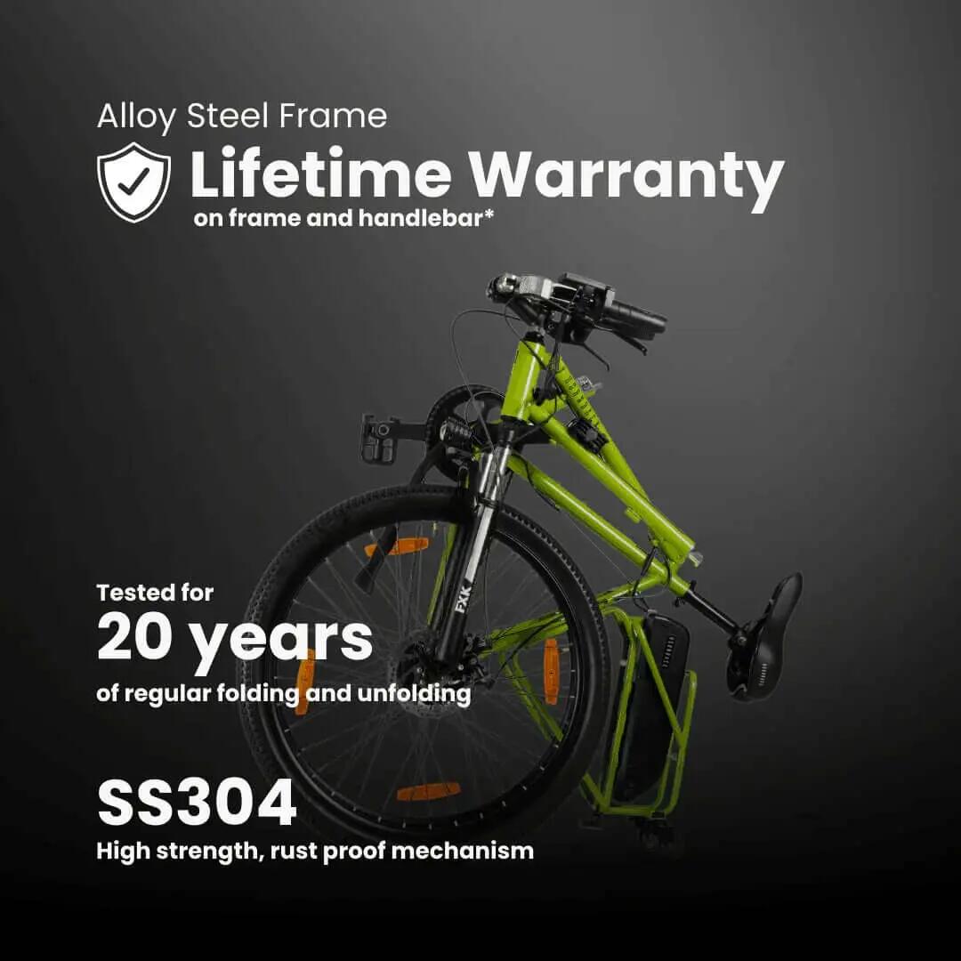 X1s Folding Electric Cycle, Single Speed, Power Red -  4