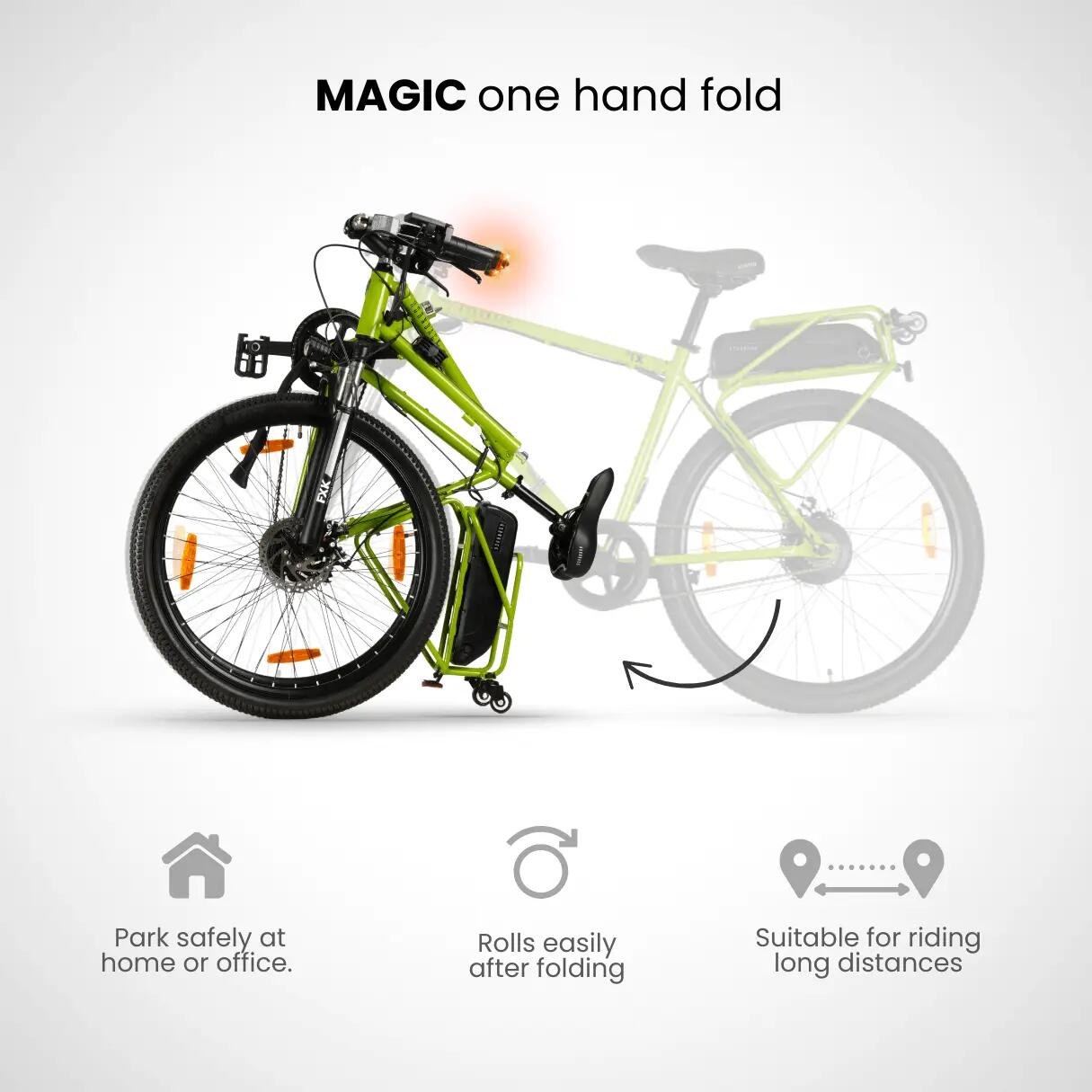 X1s V2 Folding Electric Cycle, Single Speed, Power Red -  4