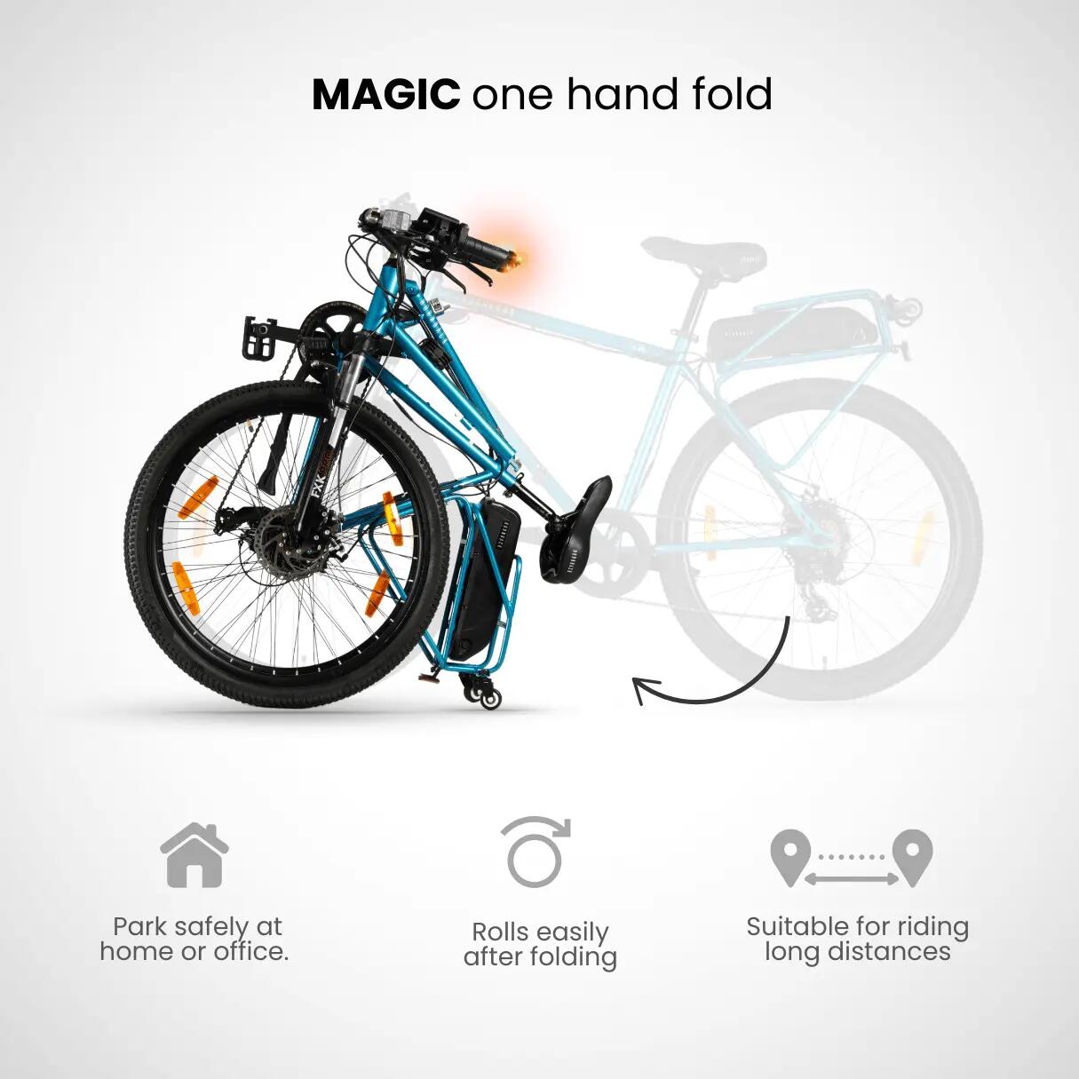 X1 Pro V2 Folding Electric Cycle, 7-Speed Shimano Altus, Titan Glow -  4