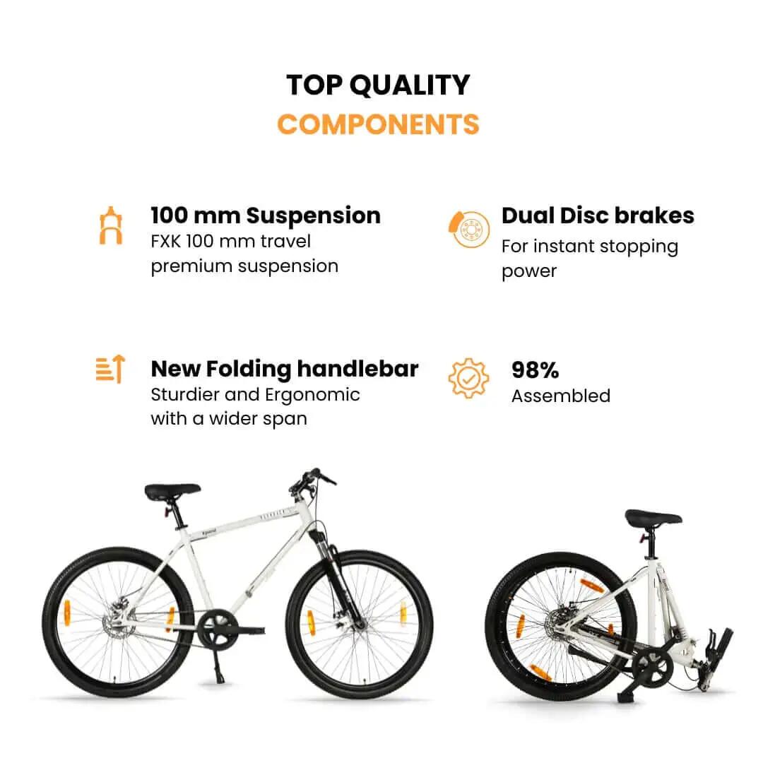 Xpand Foldable Mountain Bike, Single Speed, Combat Green -  3