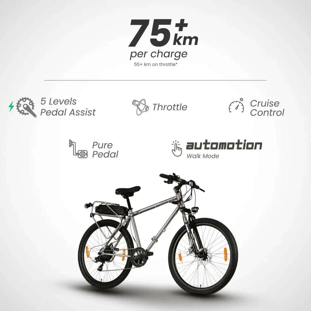 X1 Pro Folding Electric Cycle, 7-Speed Shimano Altus, Titan Glow -  2