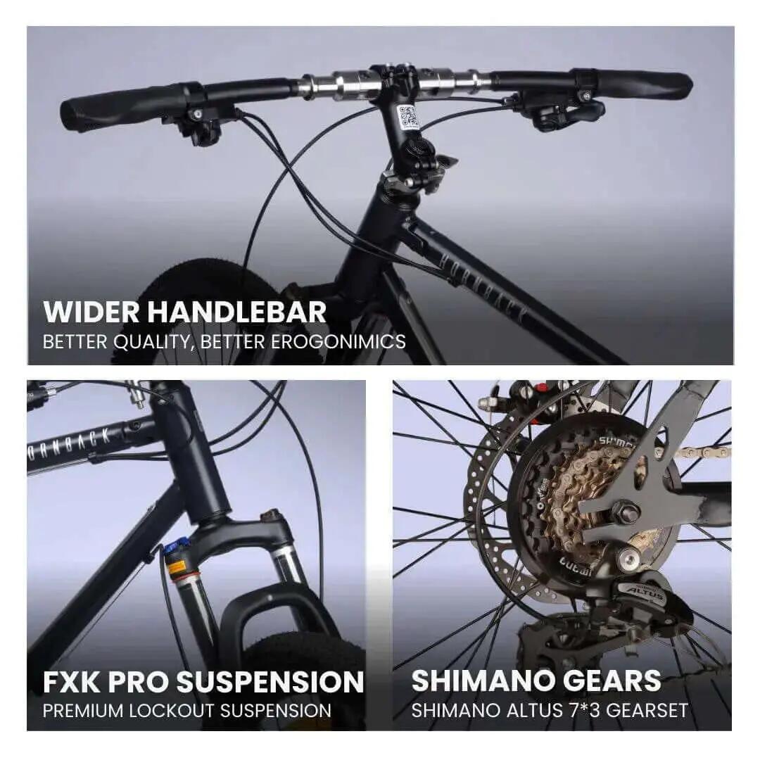 Xpand+ Foldable Mountain Bike, 21-Speed Shimano Altus, Storm Black -  2