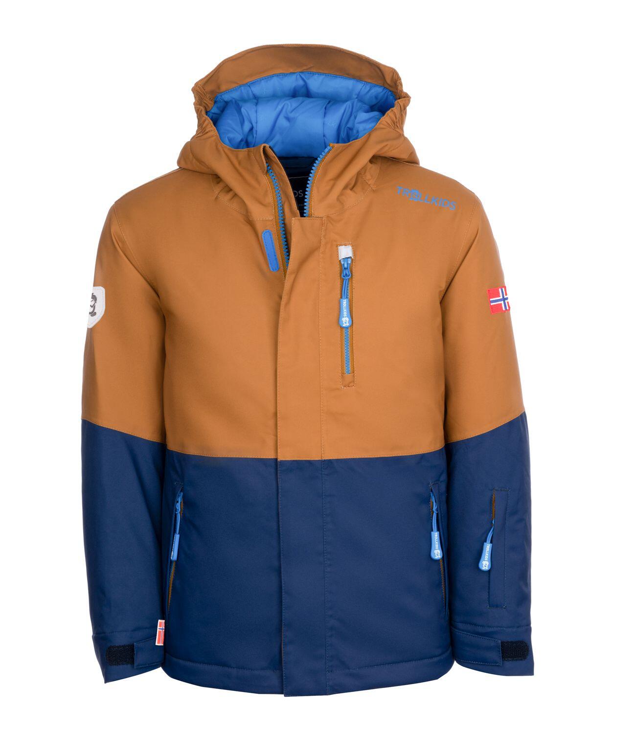 TROLLKIDS Kinder Skijacke Hallingdal Bronze/Marineblau