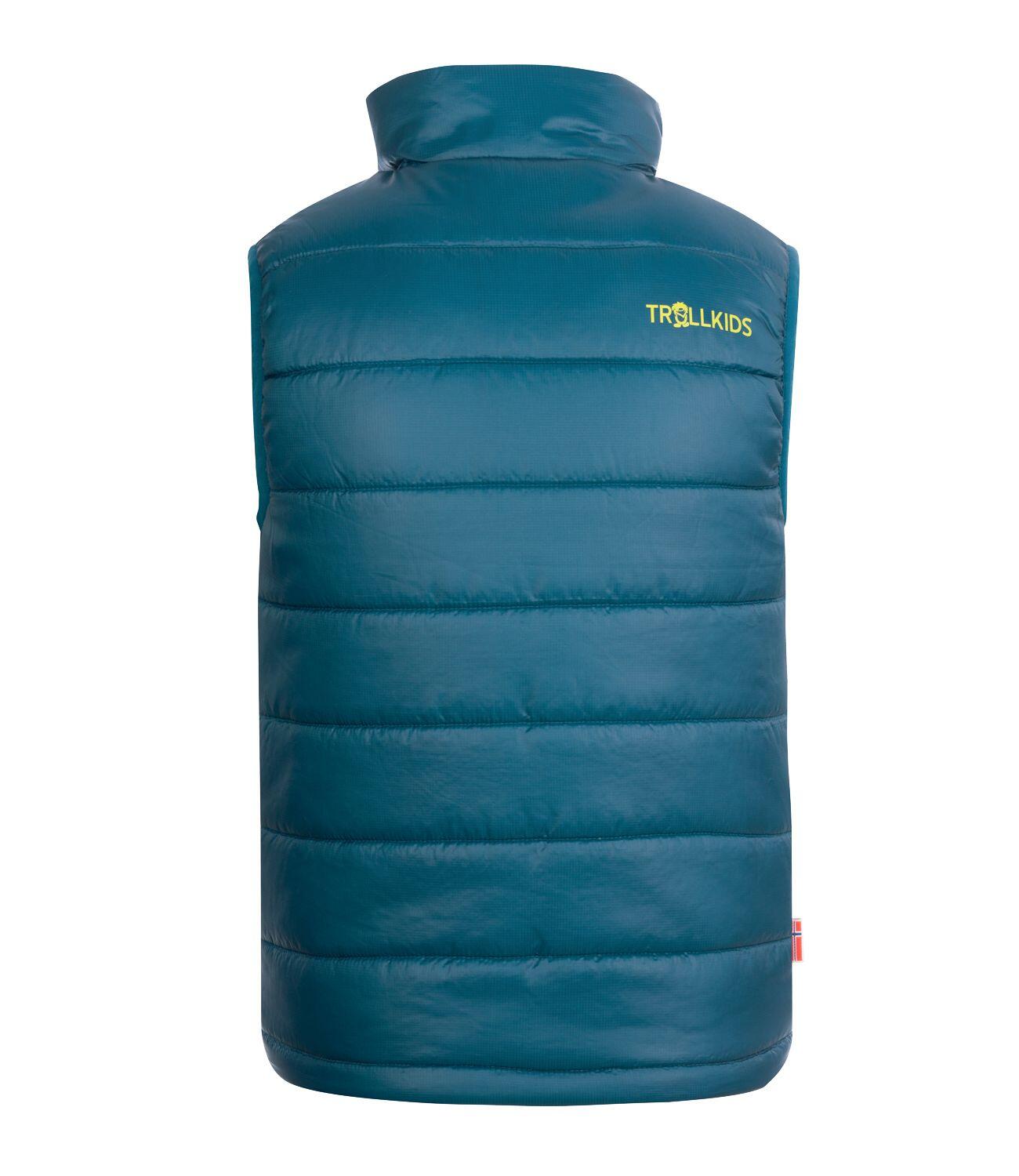 Gilet polyfibre enfant Trondheim bleu pétrole/citron vert 2/3