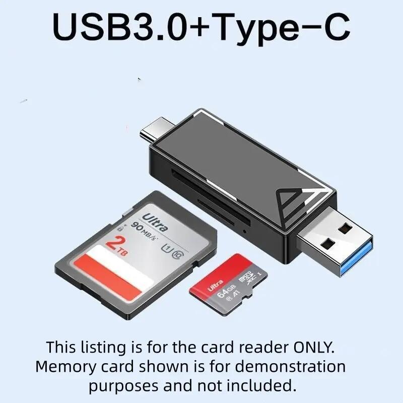 Lecteur carte USB3.0 Type-C, 4 fentes SD/TF, compatible PC téléphone drone appar 3/3