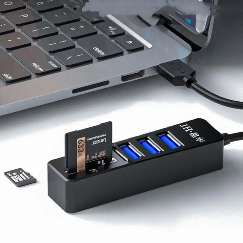 Lecteur de carte 5 en 1 USB haute vitesse, hub SD TF pour ordinateur portable 2/2