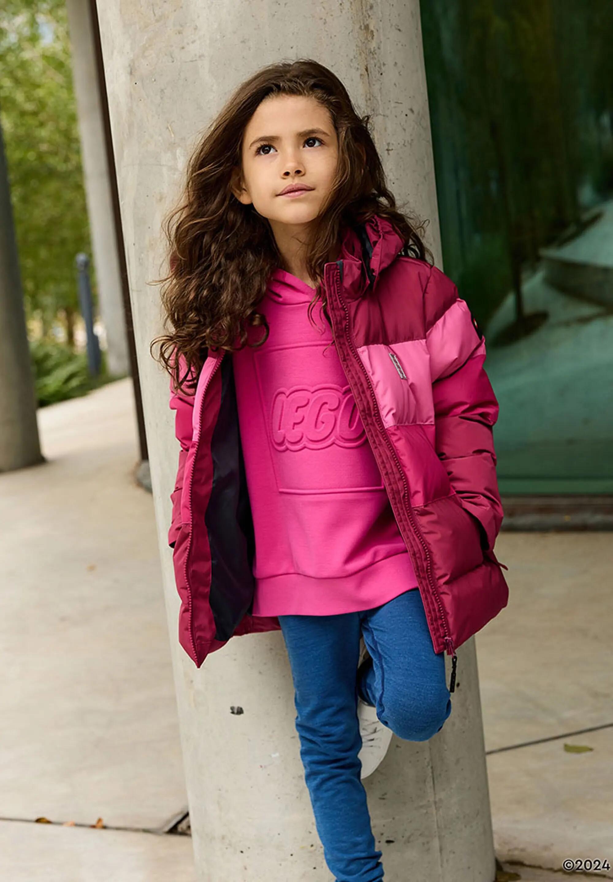 Bluza z kapturem dziewczęca LEGO z kieszenią kangurką 11010295/446 - różowa 4/6