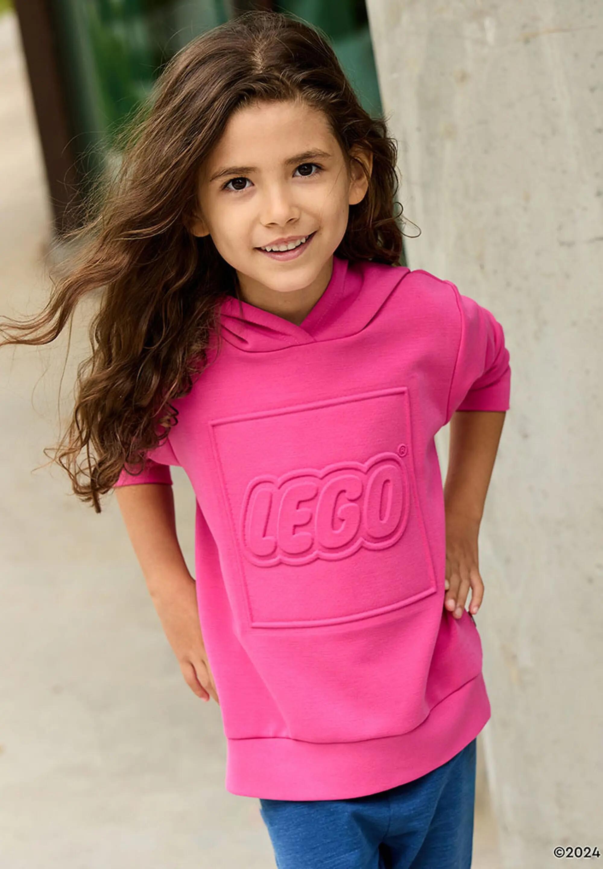 Bluza z kapturem dziewczęca LEGO z kieszenią kangurką 11010295/446 - różowa 3/6