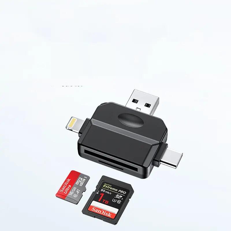 Lecteur carte SD TF 3-en-1 pour Apple, adaptateur USB haute vitesse 3/3