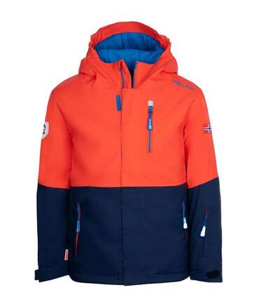 Kinder Skijacke Hallingdal Orange/Marineblau