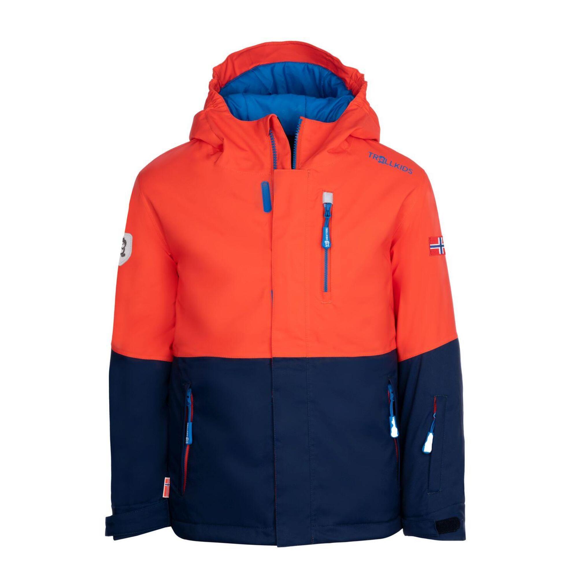 Giacca da sci Hallingdal arancione/blu navy per bambini