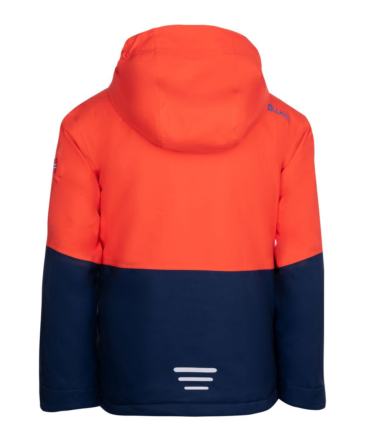 Veste de ski pour enfants Hallingdal Imperméable, respirante orange/bleu marine 2/3