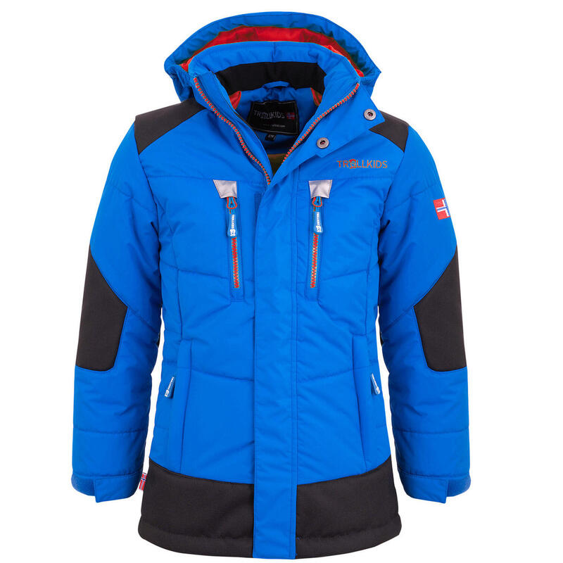 Kinder Winter-Parka Narvik Mittelblau / Rot