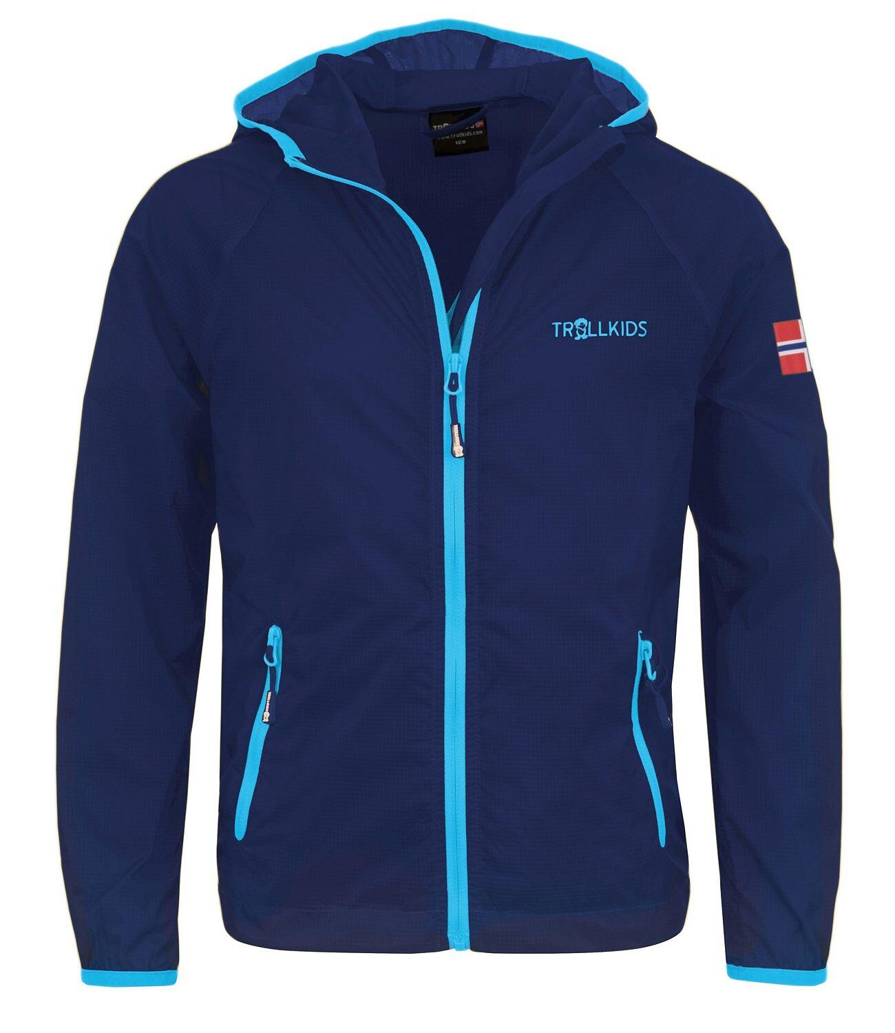 TROLLKIDS Kinder Windjacke Fjell Atmungsaktiv marine/hellblau
