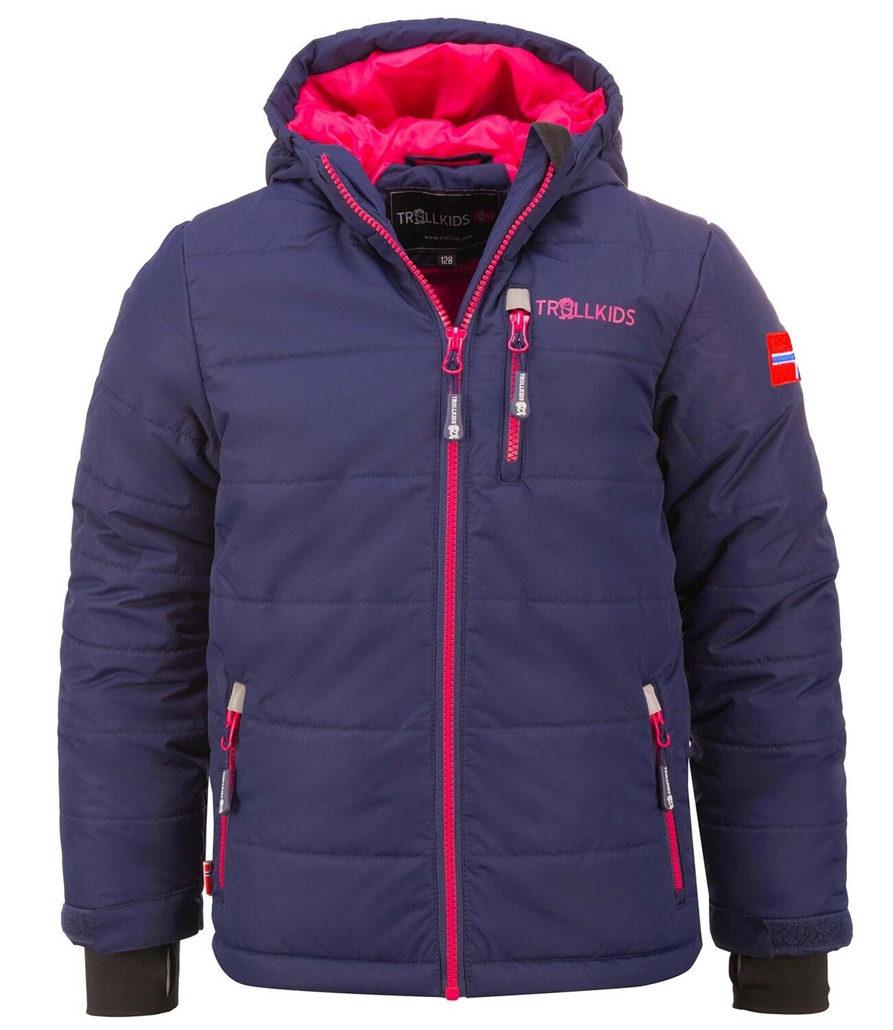Kinder Winterjas Hemsedal Waterdicht Winddicht Marineblauw/Magenta 1/3
