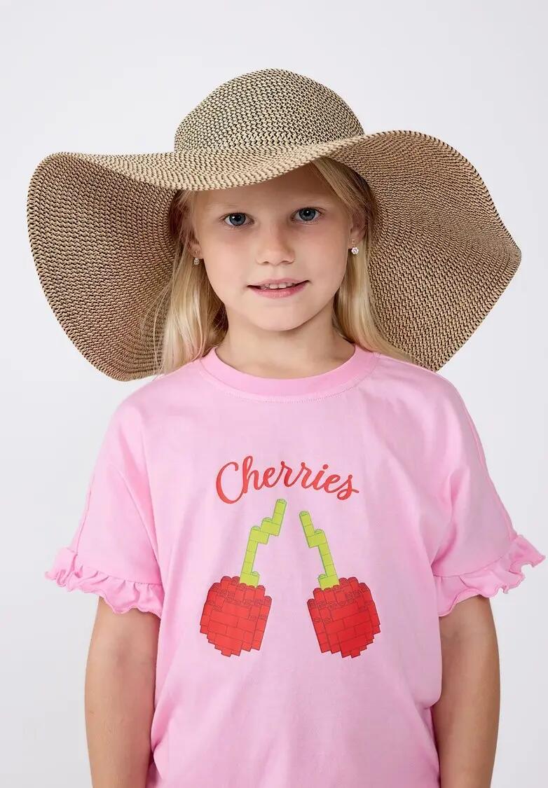 Koszulka dziewczęca LEGO z nadrukiem Cherries 11011358/449 - różowa 5/6