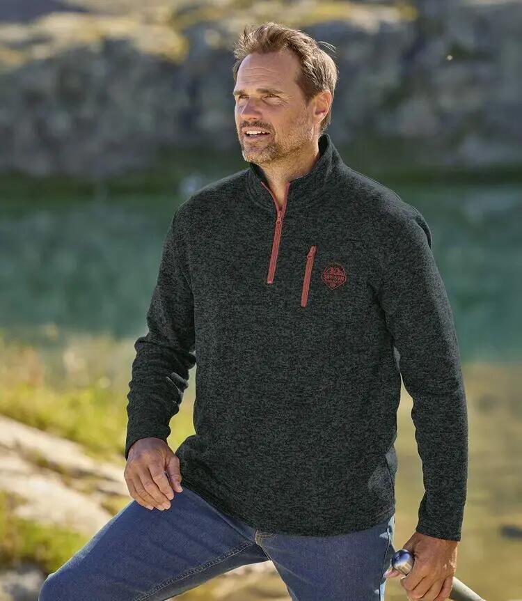 Le Lot de 2 Sweats Molleton Chiné Rocheuses. 4/7