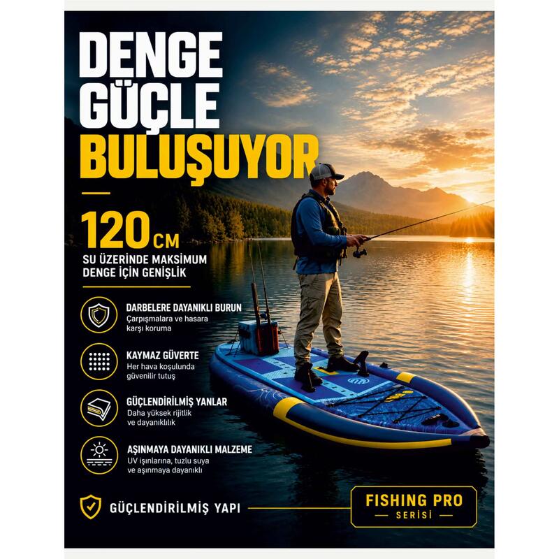 Fishing Pro Geniş Şişme Paddle Board