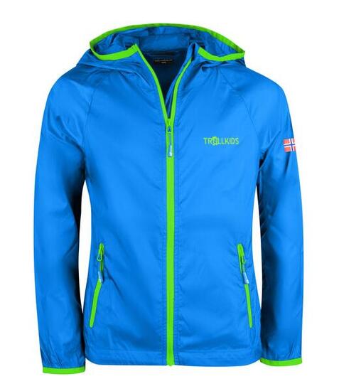 Veste coupe-vent enfant Fjell bleu moyen/vert